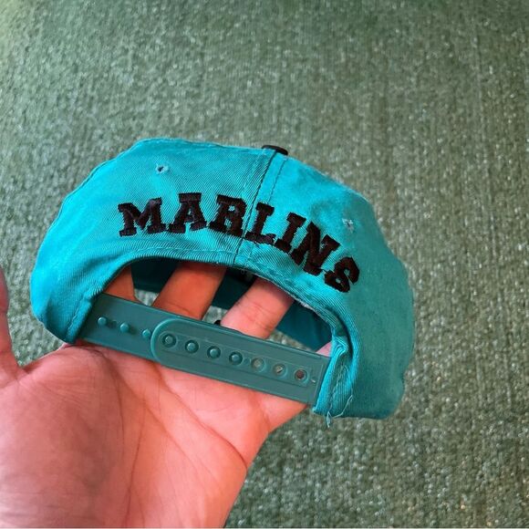 VTG 90s Florida Marlins MLB Snapback Hat - Picture 2 of 9